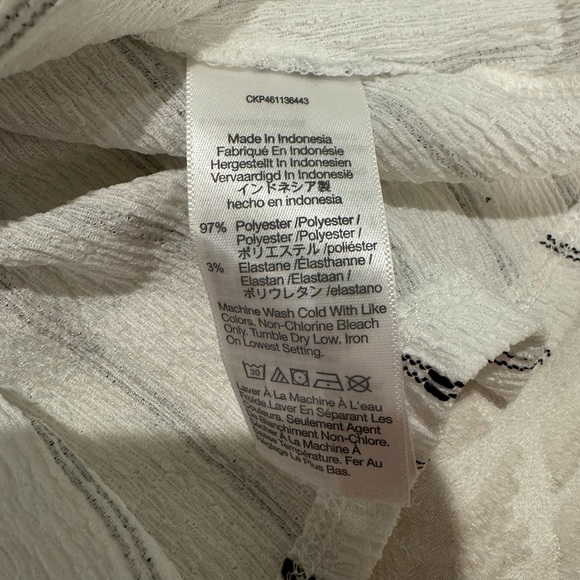 Madewell Puff-Sleeve Empire Top peplum cropped black white - Picture 8 of 8